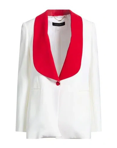 Nora Barth Woman Blazer White Size 6 Polyamide, Viscose