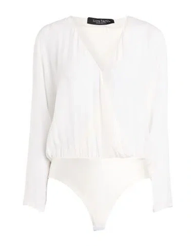 Nora Barth Woman Bodysuit White Size 4 Viscose, Polyester, Silk, Elastane
