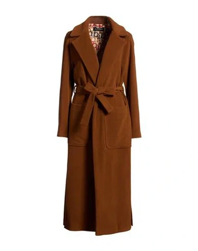 Nora Barth Woman Coat Tan Size 10 Polyester, Viscose In Brown