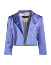 Nora Barth Woman Jacket Purple Size 10 Polyester, Elastane In Blue