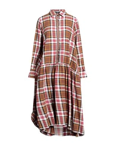 Nora Barth Woman Midi Dress Brown Size 4 Polyester, Elastane