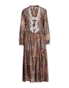 Nora Barth Woman Midi Dress Brown Size 8 Polyamide In Brown