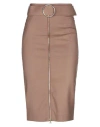 Nora Barth Woman Midi Skirt Light Brown Size 6 Polyester, Rayon, Elastane In Multi
