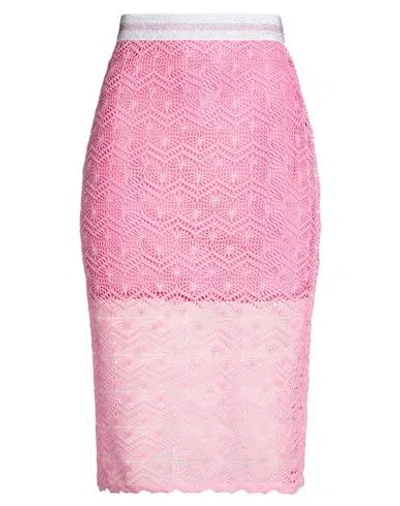 Nora Barth Woman Midi Skirt Pink Size 4 Cotton