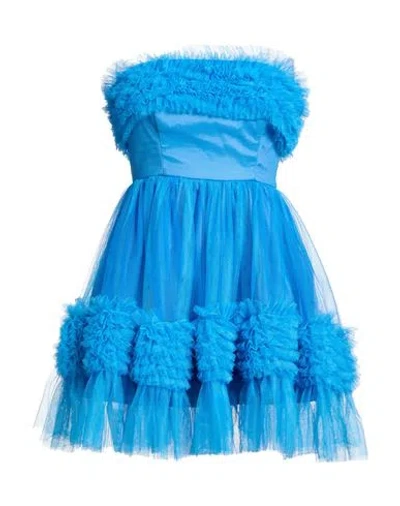 Nora Barth Woman Mini Dress Azure Size 4 Polyester In Blue