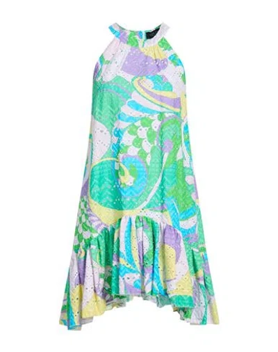 Nora Barth Woman Mini Dress Green Size 8 Cotton In Blue