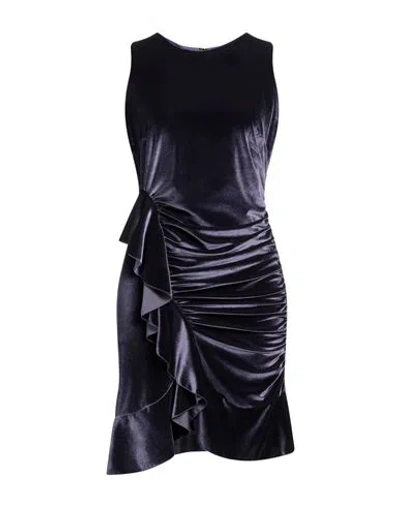 Nora Barth Woman Short Dress Dark Purple Size 8 Polyester, Viscose, Elastane