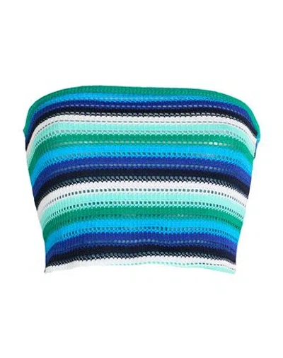 Nora Barth Woman Top Azure Size 14 Cotton, Elastane In Blue