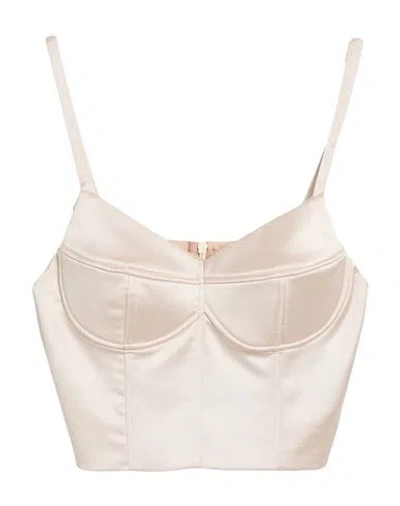 Nora Barth Woman Top Beige Size 8 Polyester, Elastane In Gold