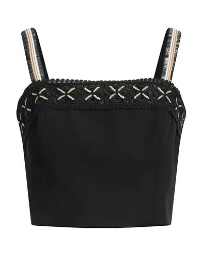 Nora Barth Woman Top Black Size 8 Polyester, Elastane