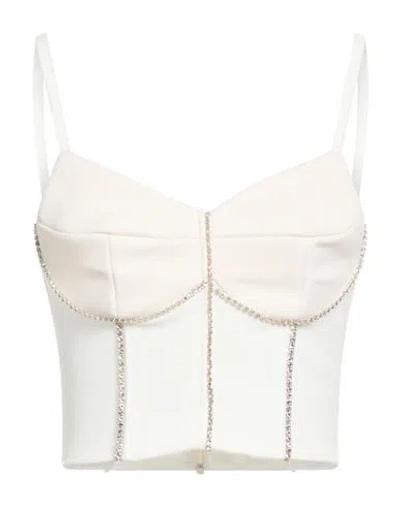 Nora Barth Woman Top Ivory Size 6 Polyester, Elastane In White