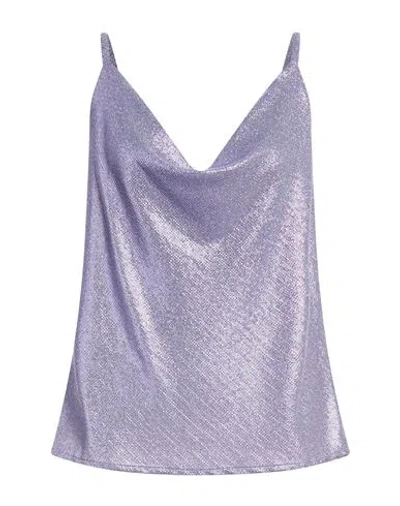 Nora Barth Woman Top Lilac Size 10 Acetate, Silk In Purple
