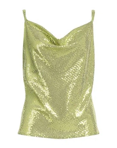 Nora Barth Woman Top Lime Green Size 6 Acetate, Silk