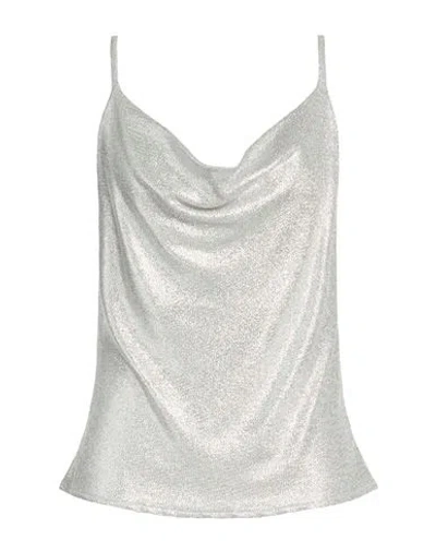 Nora Barth Woman Top Silver Size 8 Acetate, Silk