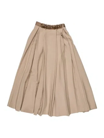 Pre-owned Nora Barth Wool Midi Length Skirt In Neutral