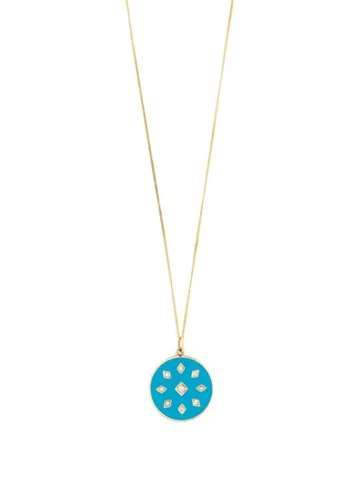 Nora Kogan 14kt Yellow Gold Crete Pendant Diamond Necklace