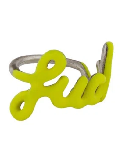 Pre-owned Nora Kogan Explicit Script Ring In Multi