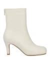 Nora New York Woman Ankle Boots Ivory Size 6 Leather In White