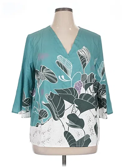Pre-owned Noracora 3/4 Sleeve Blouse In Blue