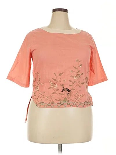 Pre-owned Noracora Short Sleeve Blouse In Orange