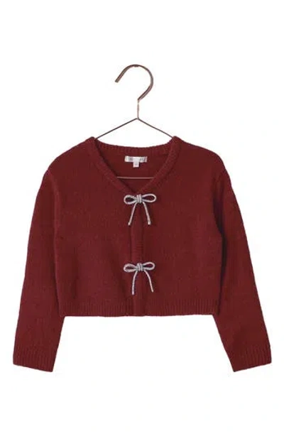 Noralee Kids' Bow Cardigan In Red