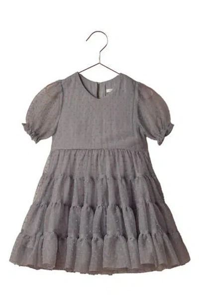 Noralee Kids' Dottie Tiered Dress In Gray