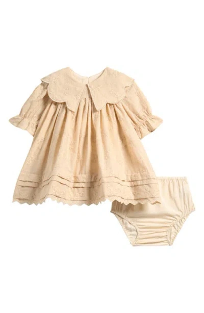 Noralee Babies'  Kids' Mabel Embroidered Cotton Dress & Bloomers Set In Neutral