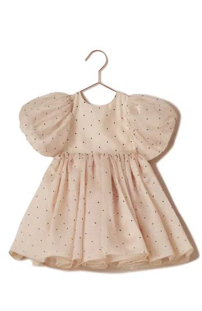 Noralee Kids' Sofia Puff Sleeve Polka Dot Dress In Orange