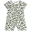 Norani Baby Organic Romper In Green Leaves