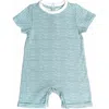 Norani Baby Organic Romper In Green Stripes