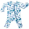 Norani Babies'  Balloons Print Organic Cotton Footie In Blue