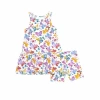 Norani Babies'  Kids Organic Drop Waist Dress With Matching Biker Shorts In Butterflies