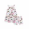 Norani Babies'  Kids Organic Drop Waist Dress With Matching Biker Shorts In Donuts