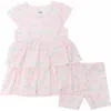 Norani Kids Organic Layered Dress With Matching Biker Shorts In Macarons