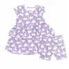 Norani Kids Organic Layered Dress With Matching Biker Shorts In Unicorns