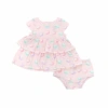 Norani Babies'  Kids Organic Layered Dress With Matching Bloomers In Macarons