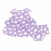 Norani Babies'  Kids Organic Layered Dress With Matching Bloomers In Unicorns