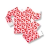 Norani Kids Organic Two-piece Pajama Set In Red & Pink Hearts