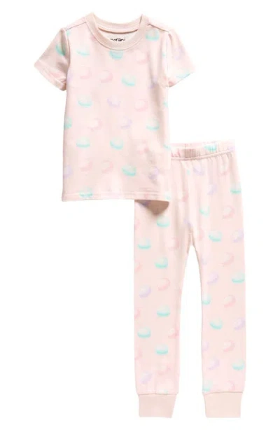 Norani Babies'  Kids Organic Two-piece Short Sleeve Pajama Set In Pink