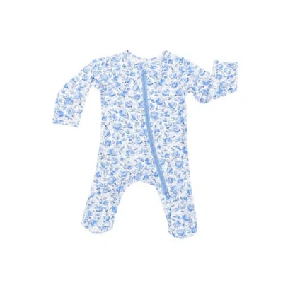 Norani Babies'  Modal Zip Footie In Blue