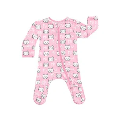 Norani Babies'  Modal Zip Footie In Pink