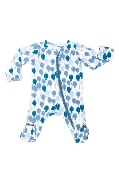 Norani Babies'  Organic Cotton Zip Footie In Blue