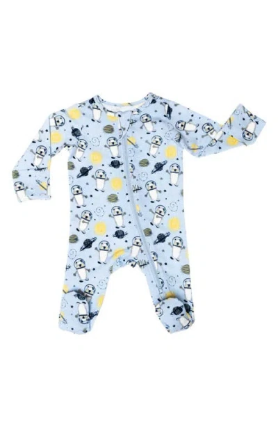 Norani Babies'  Organic Cotton Zip Footie In Blue