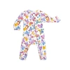 Norani Babies'  Organic Cotton Zip Footie In Butterflies
