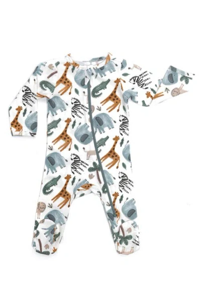 Norani Kids'  Organic Cotton Zip Footie In Blue