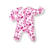 Norani Organic Cotton Zip Footie In Pink Balloons
