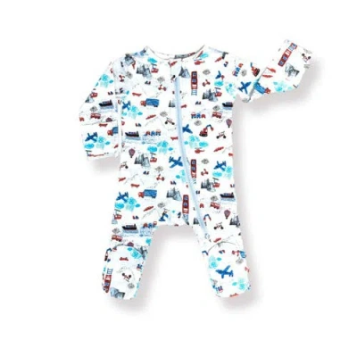 Norani Babies'  Organic Cotton Zip Footie In Transportation