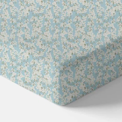 Norani Organic Fitted Crib Sheet In Cherry Blossoms