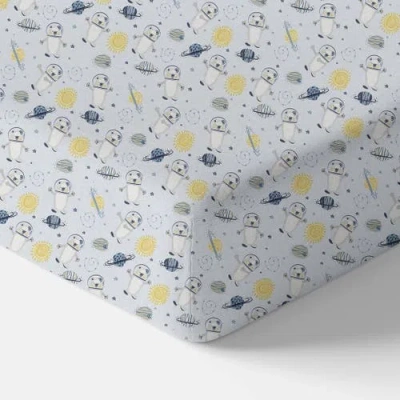 Norani Organic Fitted Crib Sheet In Space Bears
