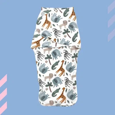 Norani Snugababe Swaddle Sleep Pod - Safari Animals, Small 7-14 Lbs